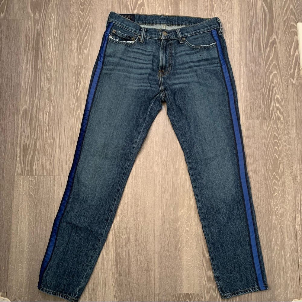 Abercrombie & Fitch Felix Super Skinny Stretch Striped Jeans A&F Mens Size 30x30